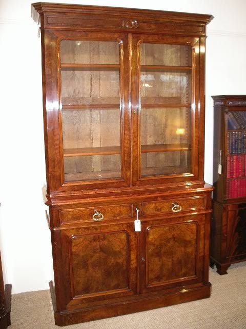 19th Walnut 2 Part Bookcase